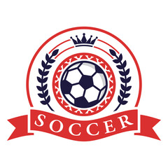 Obraz premium Soccer club logo vector icon design