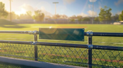 Back to School - Empty Banner on School Sports Field Fence, Outdoor Activities, Student Athletics, Physical Education, School Grounds
