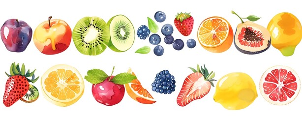 Design a professional learning poster featuring different types of fruits