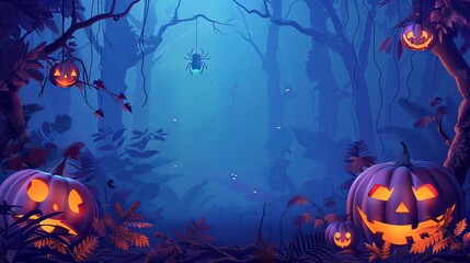 halloween background with pumpkins