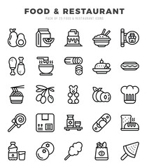 Food and Restaurant Icon Bundle 25 Icons for Websites and Apps