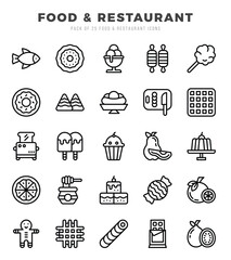 Food and Restaurant icon pack for your website. mobile. presentation. and logo design.