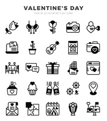 Valentine'S Day Lineal Filled icons collection. Lineal Filled icons pack. Vector illustration