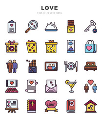 Love icons set for website and mobile site and apps.