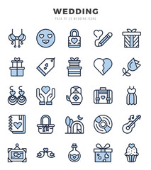 Wedding Two Color icons collection. Two Color icons pack. Vector illustration