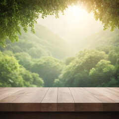 Rustic Wooden Tabletop Display Embracing Nature's Textures in Your Home Interior Design for Spring and Summer