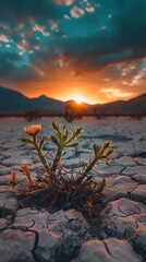 Witness the resilience of desert plants in high-resolution detail., clean background, Photo stock style, clean background, no copyrighted logo, no letters