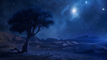 Immerse yourself in the silence of desert nights with our wallpapers., clean background, Photo stock style, clean background, no copyrighted logo, no letters
