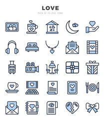 Love Two Color icons collection. Two Color icons pack. Vector illustration