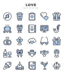 Love icon pack for your website. mobile. presentation. and logo design.