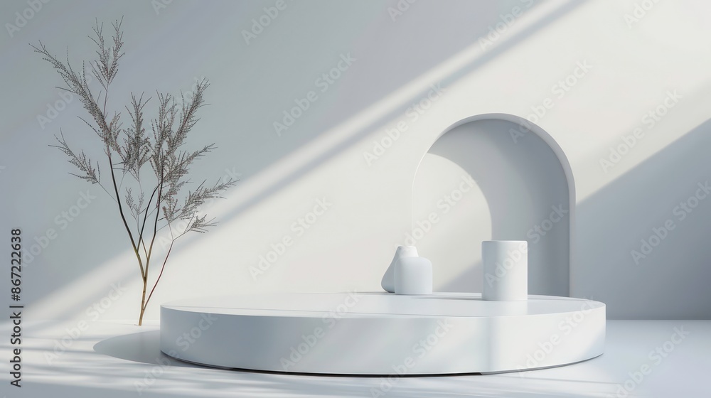 Poster 3d display product abstract minimal scene with geometric podium platform. gray background vector 3d 