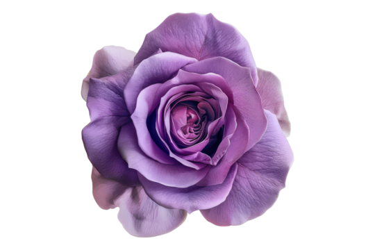 Purple rose flower isolated on transparent background