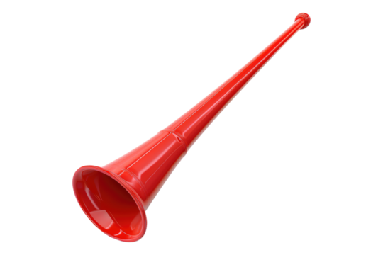 Red vuvuzela isolated on transparent background