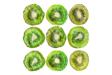 Fototapeta premium Set of dried kiwi isolated on transparent background