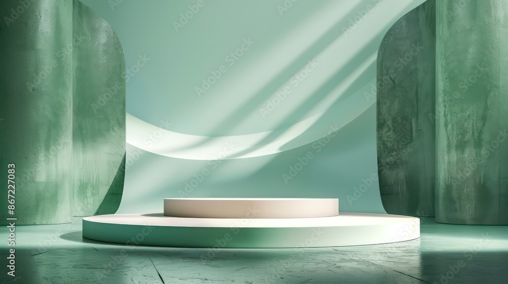 Poster 3d rendering abstract platform podium product presentation backdrop. generative ai
