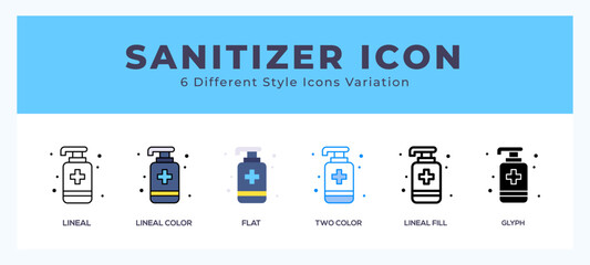 Sanitizer set of vector icon. For web. and mobile app