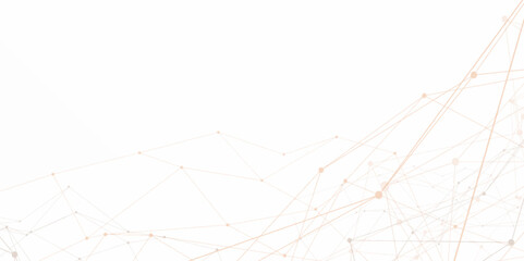 Abstract connecting dots and lines with geometric background. Geometric plexus structure cybernetic concept. Internet connection network high digital technology with connecting points and lines.