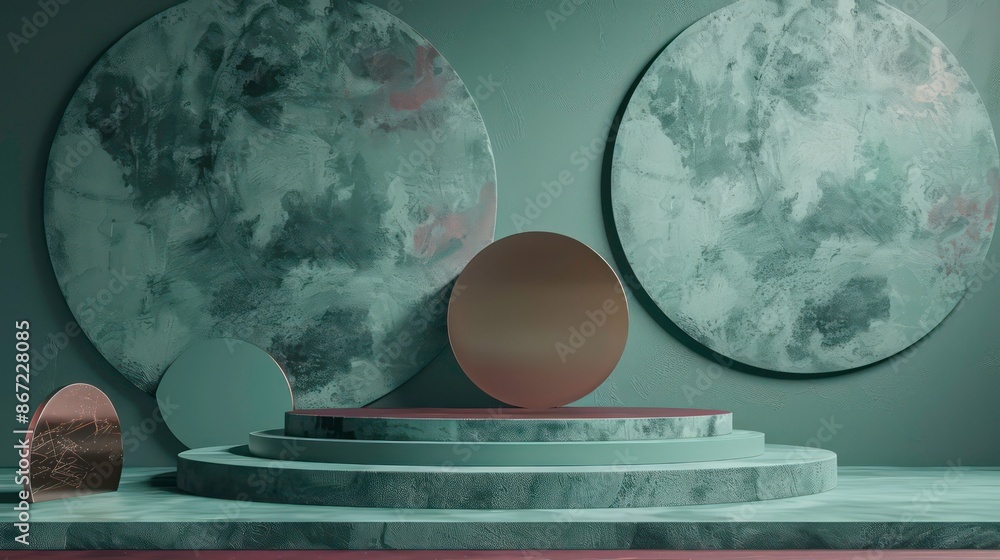 Poster 3d rendering abstract platform podium product presentation backdrop. generative ai