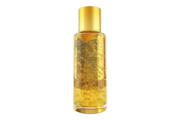 Shimmering gold oil mister isolated on transparent background