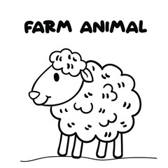 Coloring Page for toddler on Farm animal sheep