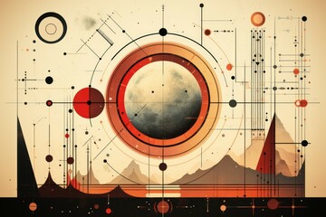 Obraz premium Geometric Shapes Material Structure Background - Generative AI