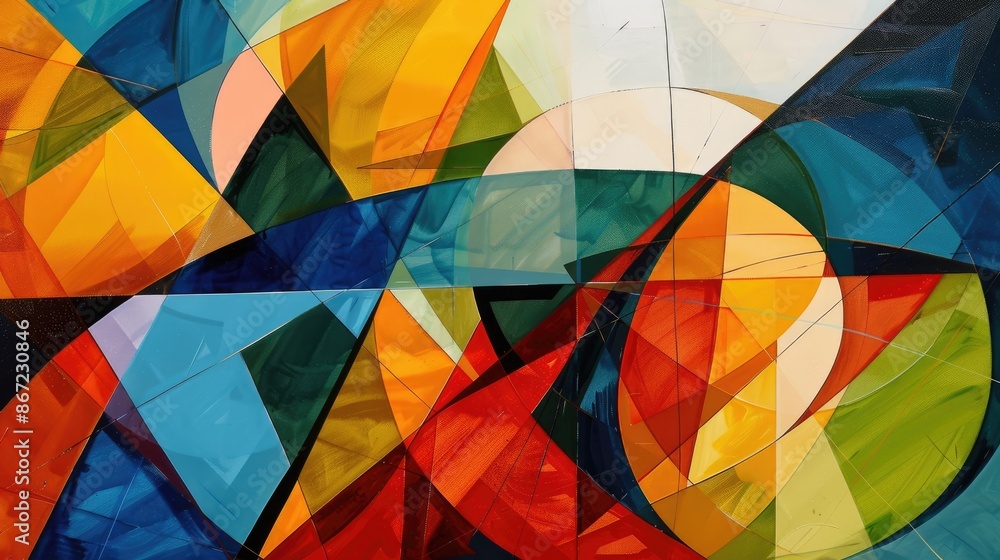 Poster harmonious blend of geometric elements and negative space, epitomizing the essence of modern abstrac