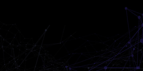 Abstract connecting dots and lines with geometric background. Geometric plexus structure cybernetic concept. Internet connection network high digital technology with connecting points and lines.