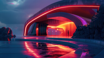 Neon futuristic architecture