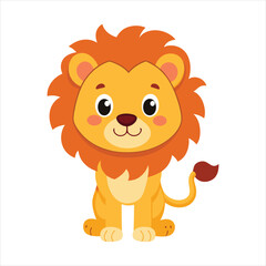 Cartoon happy lion on vector