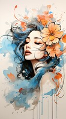 Watercolor Material Structure Background - Generative AI