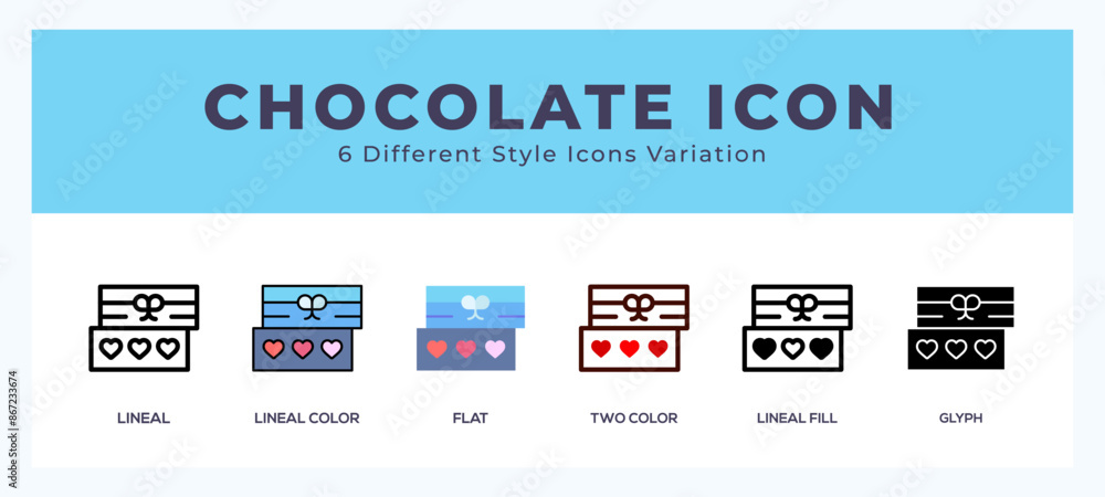 Poster chocolate set of vector icon. for web. and mobile app