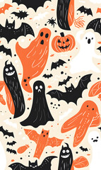 wallpaper, tiles or carpet cartoon illustrator, seamless pattern.