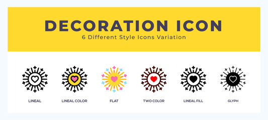 Decoration icon set pack vector illustration.