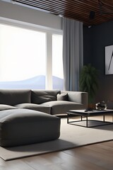 Vertical Living Room Decor with Stylish Sofas and Wall Canvas