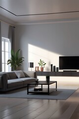 Vertical TV Lounge with Stylish Sofas in Modern Living Room