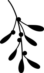 Mistletoe silhouette vector. 
Mistletoe plant hanging silhouette svg.