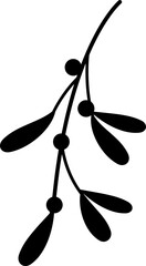 Mistletoe silhouette vector. 
Mistletoe plant hanging silhouette svg.