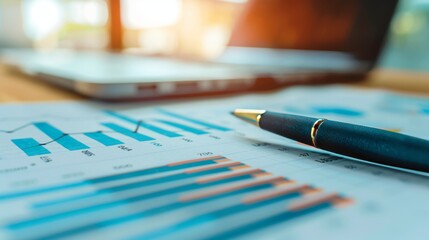 Fototapeta premium Financial audit data analysis, stock strategy, graphical reporting for business growth