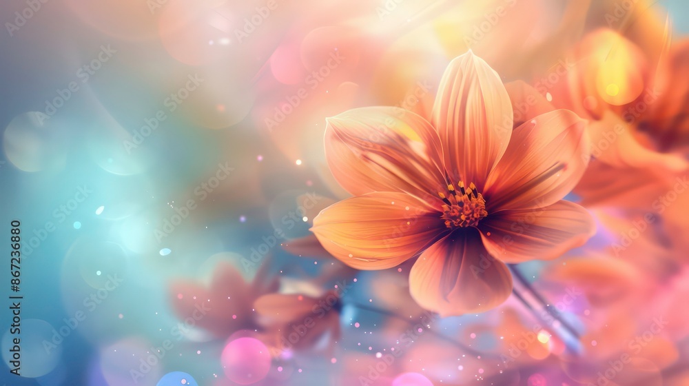 Aufkleber a background image of a flower with a blurred effect allowing for copy space. generative ai