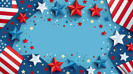 Fototapeta premium Independence Day, Patriotic USA Stars and Stripes Background