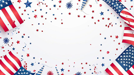 Obraz premium Independence Day, Patriotic USA with copy space