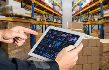 Business data dashboard provide business intelligence analytic for marketing strategy planning...