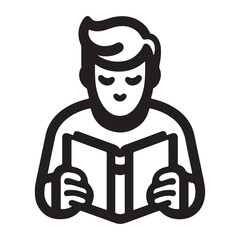 A Man Read a Book Outline Art