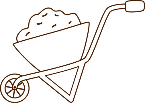 recommend clip art: Gardening tool line art outline vector for coloring page or pattern