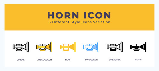 Horn vector icon. with different styles vector illustration.