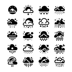 Hand draw the weather collection. Flat style vector illustration
