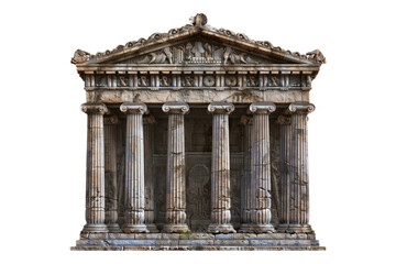Ancient Greek temple isolated on transparent background