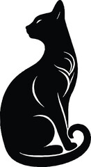 Silhouette of a cat on a white background. vector illustration. icon, vector, logo.