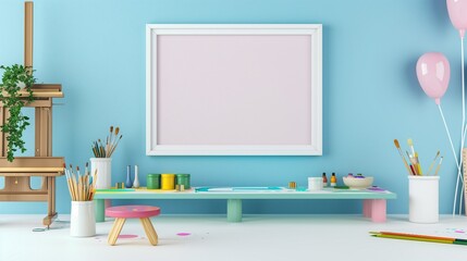 Back to School - Minimalist Frame in Art Classroom, Creative Learning, Student Artwork, Educational Space, Arts Education