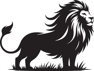 Lion icon silhouette on vector illustration. vector, logo, icon. 